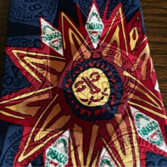 Vintage Tabasco 100% Silk Sun Tie - Picture 5 of 6